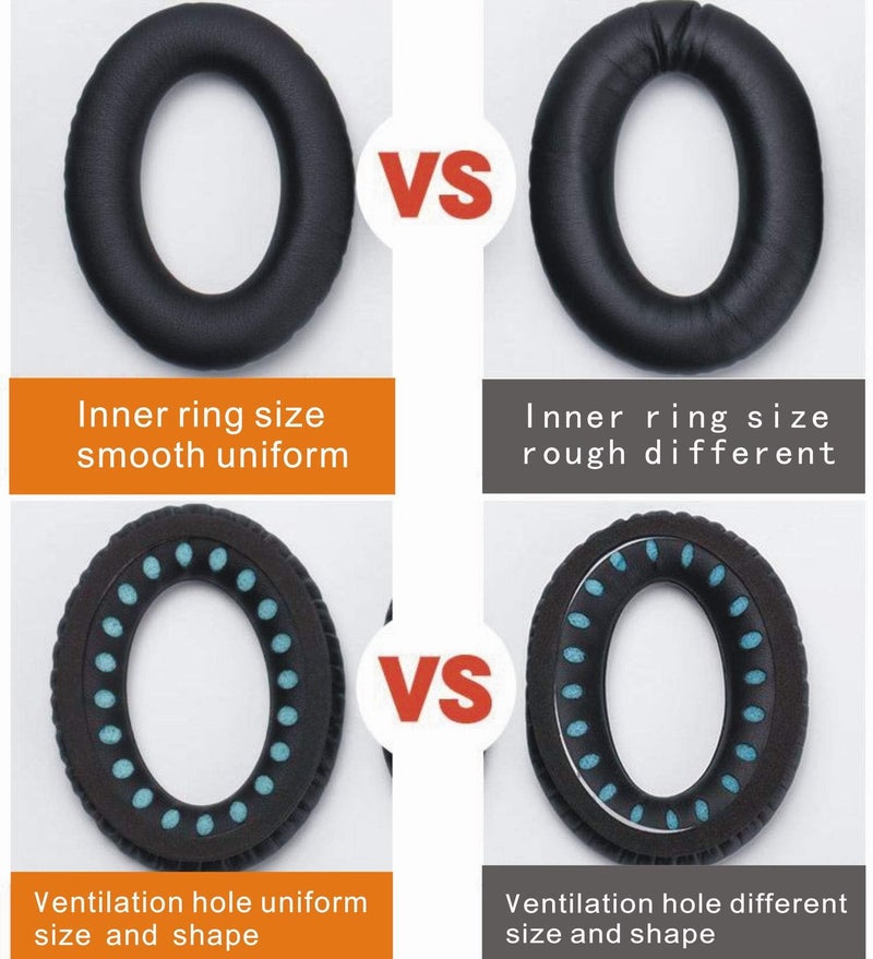 Luckvan Replacement Ear Pads for Bose Headphone Ear Cups for QuietComfort 15 25 35 QC2 Bose QC15 QC25 QC35,QC35II AE2,AE2i, AE2w, SoundTrue, SoundLink(Around-Ear) Headphones (Black) - Image 4